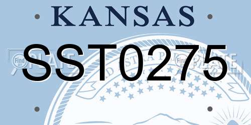 SST0275 Kansas License Plate