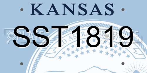 SST1819 Kansas License Plate