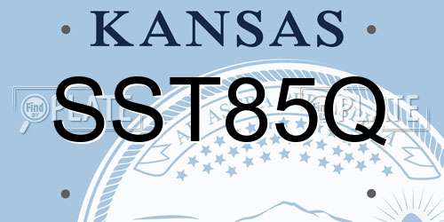 SST85Q Kansas License Plate