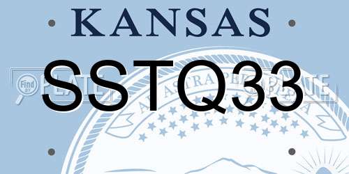 SSTQ33 Kansas License Plate
