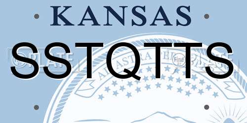 SSTQTTS Kansas License Plate