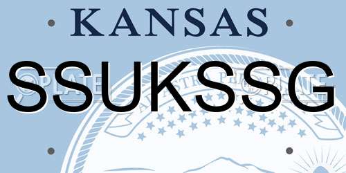 SSUKSSG Kansas License Plate