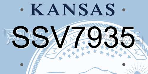 SSV7935 Kansas License Plate