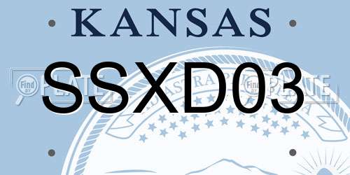 SSXD03 Kansas License Plate