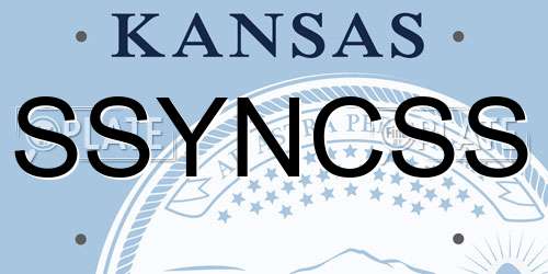 SSYNCSS Kansas License Plate
