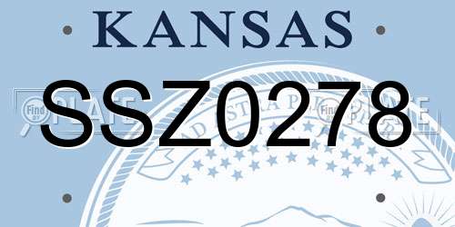 SSZ0278 Kansas License Plate