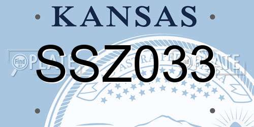 SSZ033 Kansas License Plate