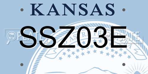 SSZ03E Kansas License Plate