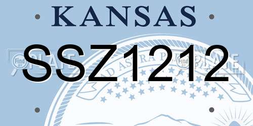 SSZ1212 Kansas License Plate