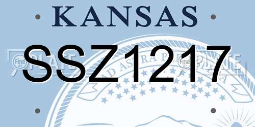 SSZ1217 Kansas License Plate