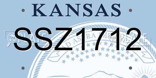 SSZ1712 Kansas License Plate