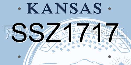 SSZ1717 Kansas License Plate