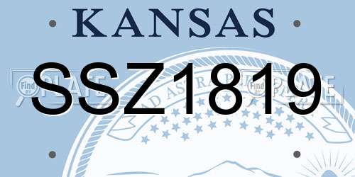 SSZ1819 Kansas License Plate