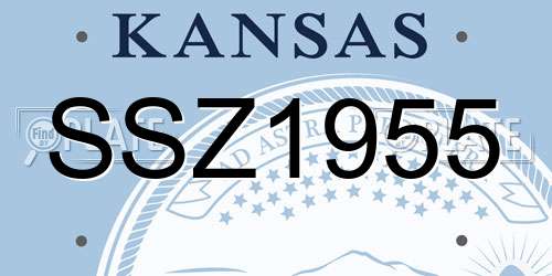 SSZ1955 Kansas License Plate