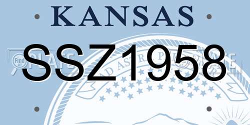 SSZ1958 Kansas License Plate