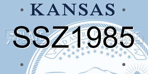 SSZ1985 Kansas License Plate