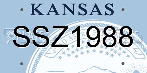 SSZ1988 Kansas License Plate