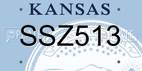SSZ513 Kansas License Plate