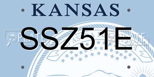 SSZ51E Kansas License Plate