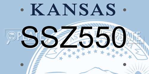 SSZ550 Kansas License Plate