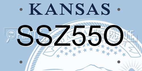 SSZ55O Kansas License Plate