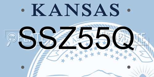 SSZ55Q Kansas License Plate