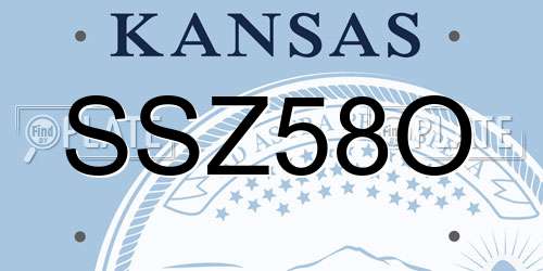 SSZ58O Kansas License Plate