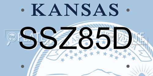 SSZ85D Kansas License Plate