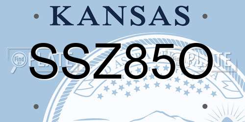 SSZ85O Kansas License Plate