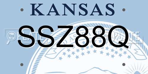 SSZ88Q Kansas License Plate