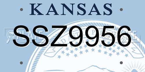 SSZ9956 Kansas License Plate