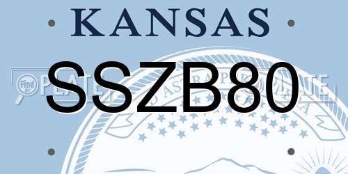SSZB80 Kansas License Plate