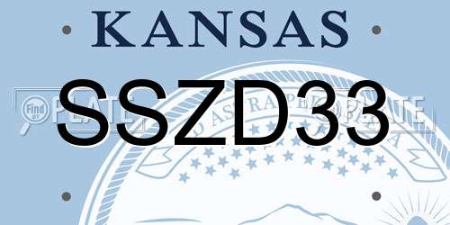 SSZD33 Kansas License Plate
