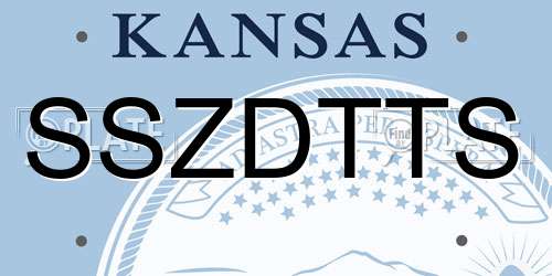 SSZDTTS Kansas License Plate