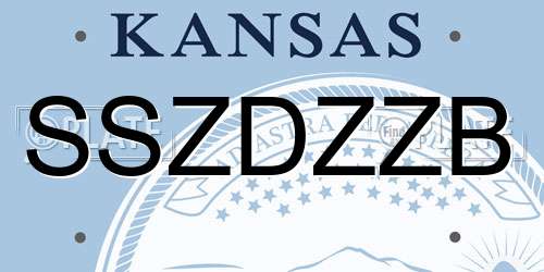 SSZDZZB Kansas License Plate