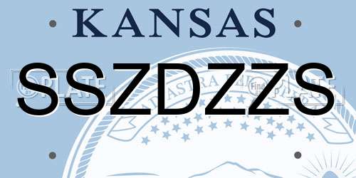 SSZDZZS Kansas License Plate