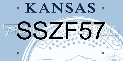 SSZF57 Kansas License Plate