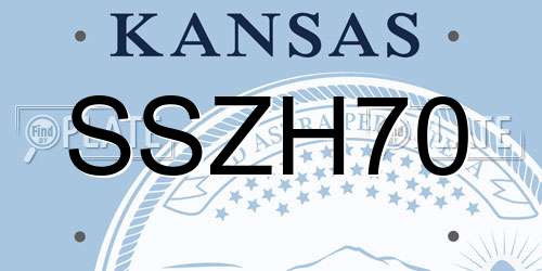 SSZH70 Kansas License Plate