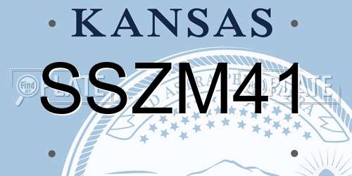 SSZM41 Kansas License Plate