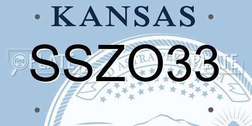 SSZO33 Kansas License Plate