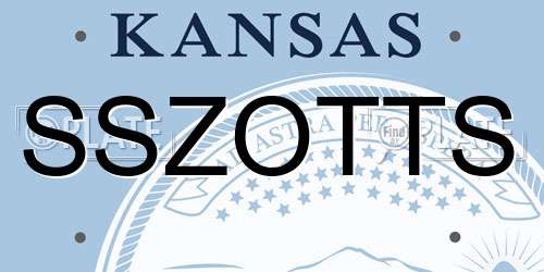 SSZOTTS Kansas License Plate