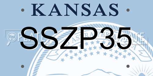 SSZP35 Kansas License Plate