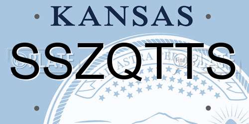 SSZQTTS Kansas License Plate