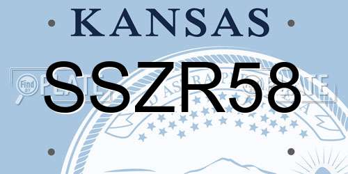 SSZR58 Kansas License Plate