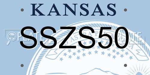 SSZS50 Kansas License Plate
