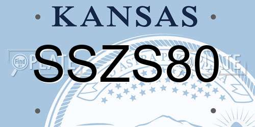 SSZS80 Kansas License Plate