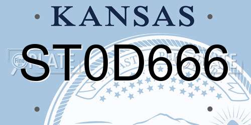ST0D666 Kansas License Plate