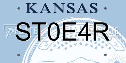 ST0E4R Kansas License Plate