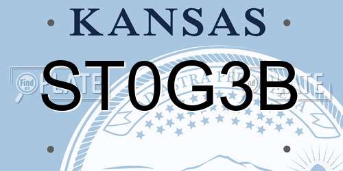 ST0G3B Kansas License Plate