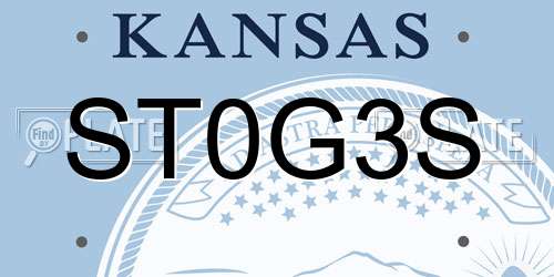 ST0G3S Kansas License Plate